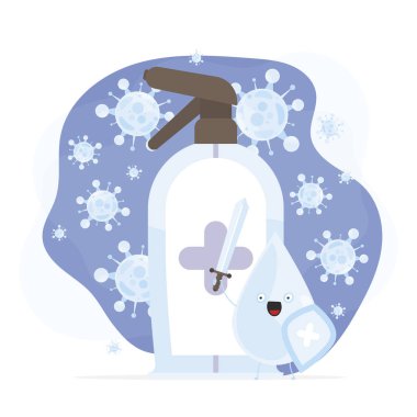 Sprey şişesi. Düz bir dezenfektan..