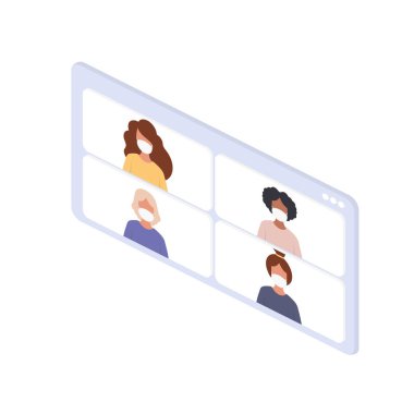 Maskeli kadın avatarları