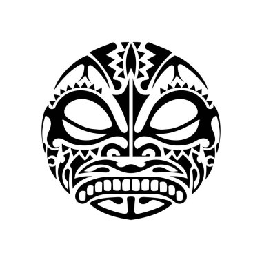 Polinezya tarzı dövme. Polinezya deseni. Dövmeler, parmak izleri ve tişörtler için iyi. İzole edilmiş. Vektör.