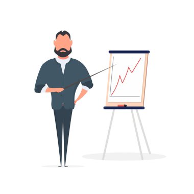 Pozitif dinamiklerle sunum. Kağıt için tahta. Bilgi grafikleri. İş büyümesi. Vektör.