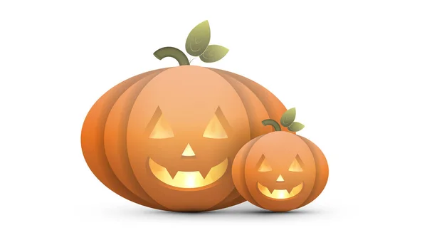 Halloween Pumpkin Scary Face Vector Illustration — Stock Vector