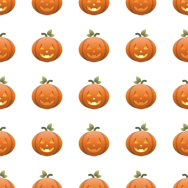 Seamless Pattern Halloween Pumpkins Vector Illustration — Stock Vector