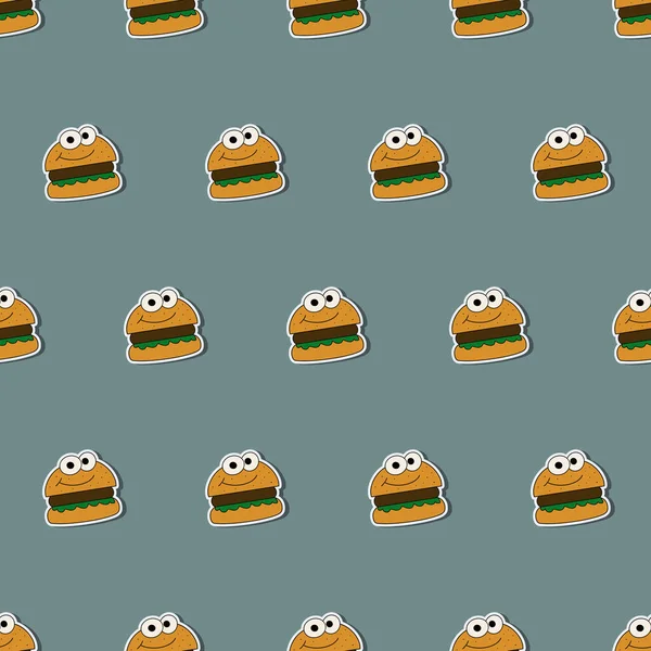Motif Sans Couture Avec Restauration Rapide Hamburgers Illustration Vectorielle — Image vectorielle