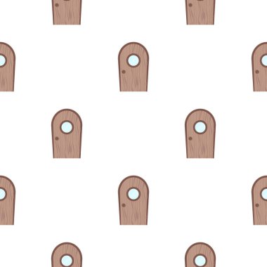 Eski ahşap kapılı, kusursuz bir desen. Geçmişi, kitapları ve ambalaj kağıtları için uygun. Vektör illüstrasyonu.