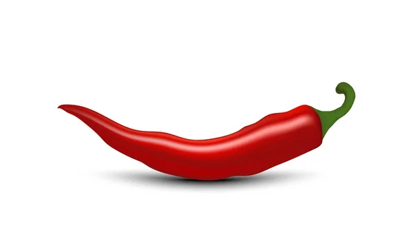 Chiles Rojos Sobre Fondo Blanco Estilo Realista Ilustración Vectorial — Vector de stock