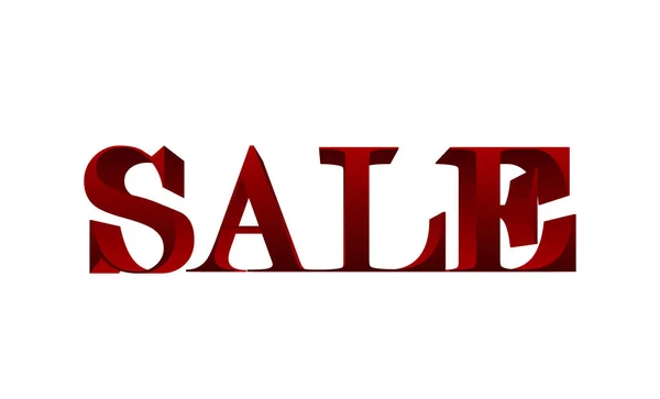 Volumetric Red Lettering Sale Isolado Fundo Branco Vetor Para Design — Vetor de Stock