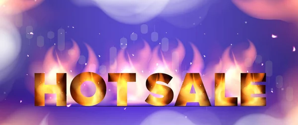 Hot Sale Banner Realistic Flames Smoke Ready Made Banner Promotions — Stock Vector