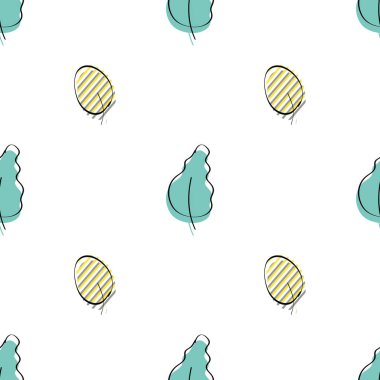 Yeşil yapraklı kusursuz desen. Elle çizilmiş. Hassas, zarif tekstil, kahverengi kağıt maketi. Düz şablon. Vektör illüstrasyonu.