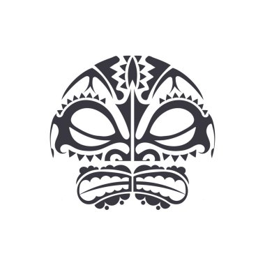 Antik Maske Çizim Logosu tasarım vektör şablonu. İzole edilmiş. Vektör
