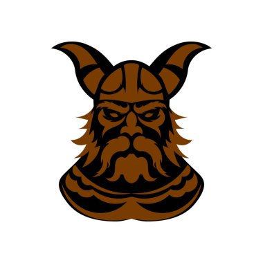 Viking stili kalıplarla yapılmış yüzün vektör illüstrasyonu.