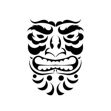 Polinezya Maori yüz dövmesi şekli, Hawaii erkek ya da kadın kabile tasarımı.