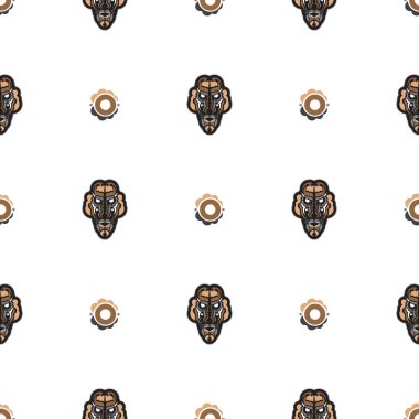 Maori ya da Samoa 'da kusursuz bir düzen var. Polinezya tarzı tiki. Parmak izi için iyi. Vektör illüstrasyonu