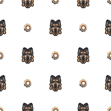 Kusursuz desenli ve Samoa tarzında maskeli. Vektör illüstrasyonu