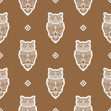 Baykuşların kusursuz bir geçmişi var. Özel bir tarz. Tişörtlere, kartpostallara ve parmak izlerine iyi gelir. Vektör illüstrasyonu.