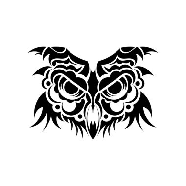 Boho tarzı baykuş. Tişört baskısı, mobil kapak tasarımı.