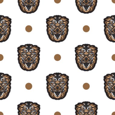 Aslan suratlı, pürüzsüz bir şekil. Özgeçmiş ve parmak izleri için iyi. Vektör illüstrasyonu.