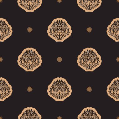 Kartal suratlı kusursuz bir desen. İyi kapaklar, kumaşlar, kartpostallar ve baskı. Vektör illüstrasyonu.