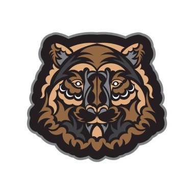 Kaplan suratlı boho tarzı. İyi kapaklar, kumaşlar, kartpostallar ve baskı. Vektör illüstrasyonu.