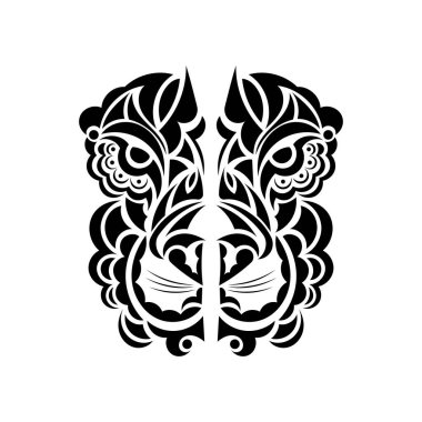 Aslan suratlı boho stili. Vektör illüstrasyonu.