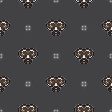 Tigers Head 'in basit boho tarzında kusursuz bir deseni var. Özgeçmiş ve parmak izleri için iyi. Vektör illüstrasyonu.