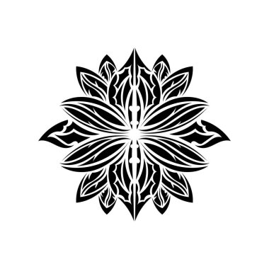 Nilüfer dövmesi deseni basit bir şekilde. Yoga sembolü. İzole edilmiş. Vektör illüstrasyonu.