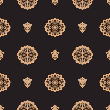 Lilüfer desenli koyu ve pürüzsüz bir renk. Giysiler ve tekstil için iyi. Vektör illüstrasyonu.