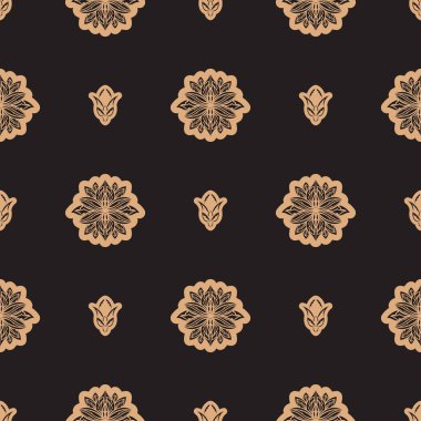 Lilüfer desenli koyu ve pürüzsüz bir renk. Giysiler ve tekstil için iyi. Vektör illüstrasyonu.