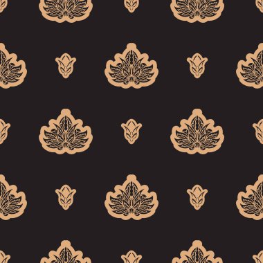 Lilüfer desenli koyu ve pürüzsüz bir renk. Menüler, kartpostallar, kitaplar, duvar kâğıdı ve kumaş için iyidir. Vektör illüstrasyonu.