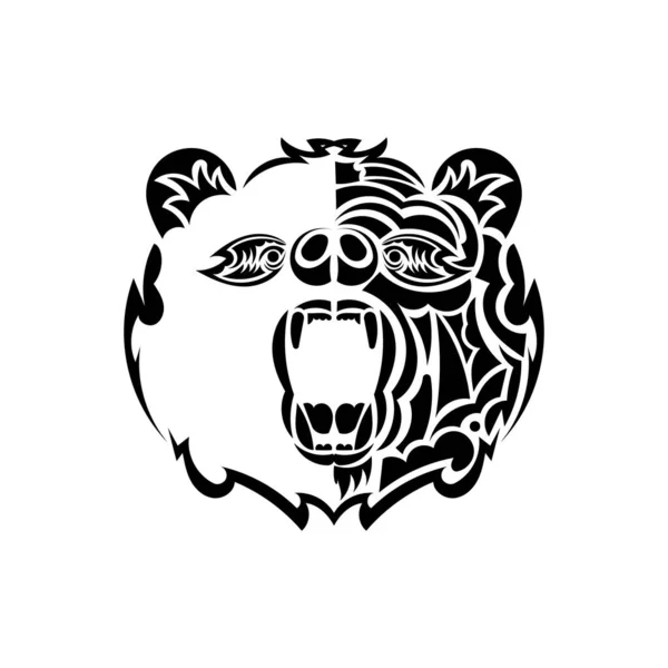 Björnhuvudets Logotyp Maskotemblem — Stock vektor