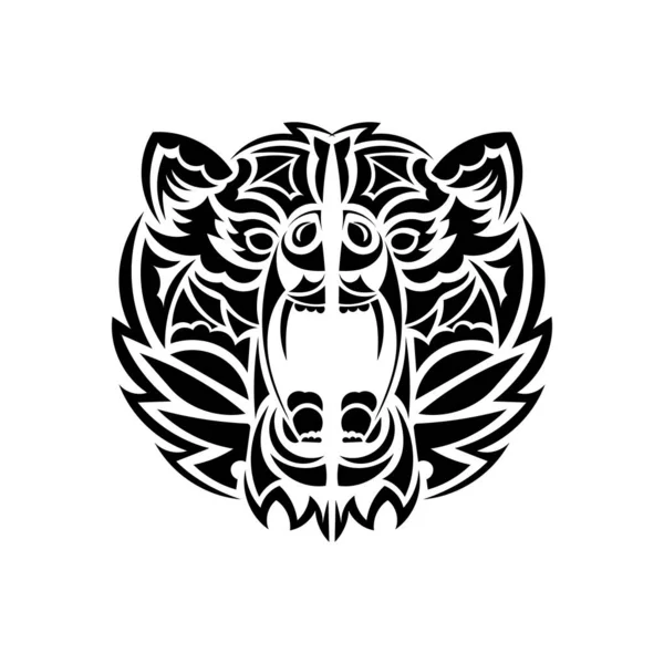 Projekty Tatuaży Niedźwiedzia Polinezyjskiego Odizolowany Ilustracja Wektora — Wektor stockowy