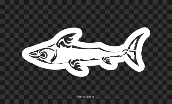 Tisk Žraloka Jednoduchém Stylu Potisku Trička Izolovaný Vektorová Ilustrace — Stockový vektor