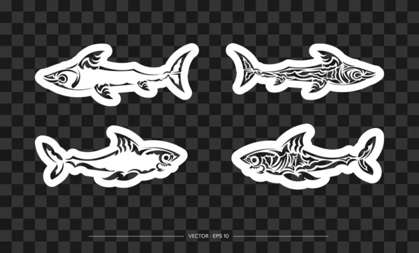 Shark Schlichten Print Für Ein Shirt Isoliert Vektorillustration — Stockvektor