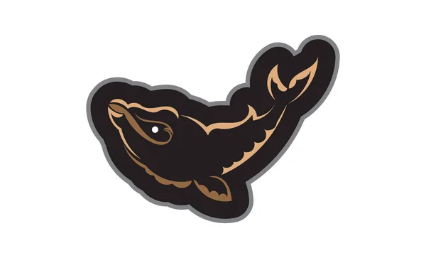 Baleine Couleur Imprimée Dans Style Samoan Isolé Illustration Vectorielle — Image vectorielle