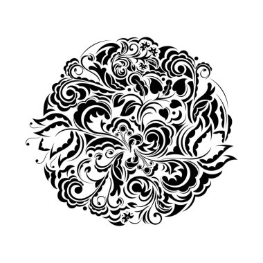 Vektör damaske elementi. İzole edilmiş damasyon merkezi ilhamı.