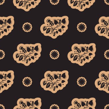 Basit bir şekilde çiçek ve monogramlı kusursuz lüks desen. Özgeçmiş ve parmak izleri için iyi. Vektör illüstrasyonu.