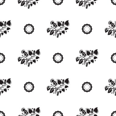 Kusursuz siyah beyaz desenli, çiçekli ve basit harflerle. Özgeçmiş ve parmak izleri için iyi. Vektör illüstrasyonu.