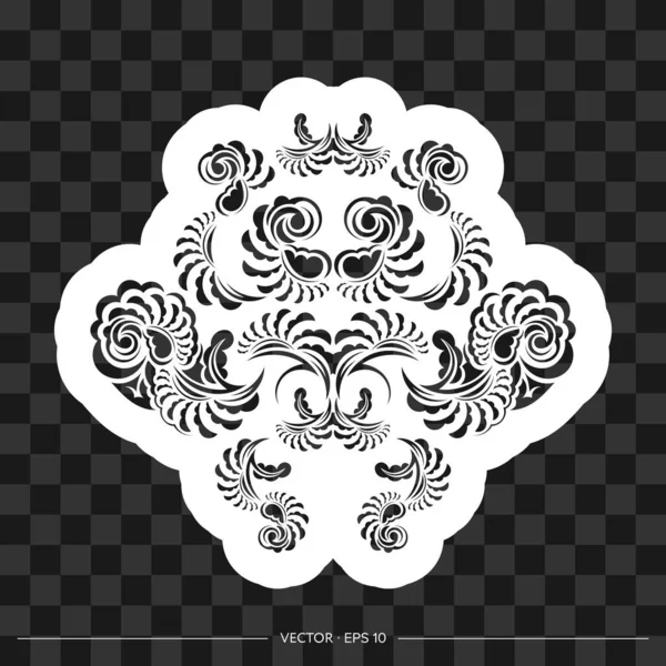 Monogram Print Retro Baroque Style Vector Illustration — Stock Vector