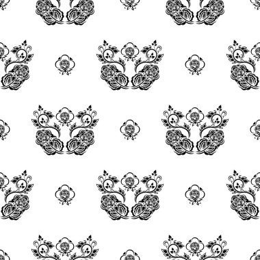 Kutlama kartları ve düğün davetiyeleri için doğulu vektör damask desenleri.