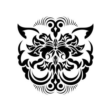 Klasik Barok Viktorya dönemi çerçeve kenarlı çiçek süsü. Dövme siyah ve beyaz filigran kaligrafik vektör heraldik kalkan girdap