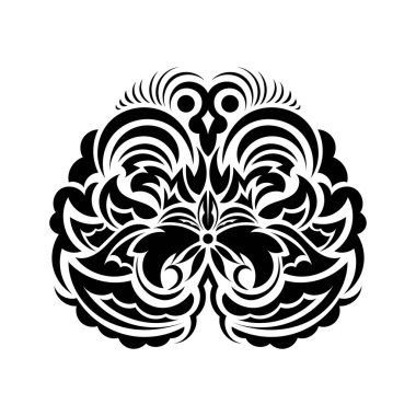 Klasik Barok Viktorya dönemi çerçeve kenarlı çiçek süsü. Dövme siyah ve beyaz filigran kaligrafik vektör heraldik kalkan girdap