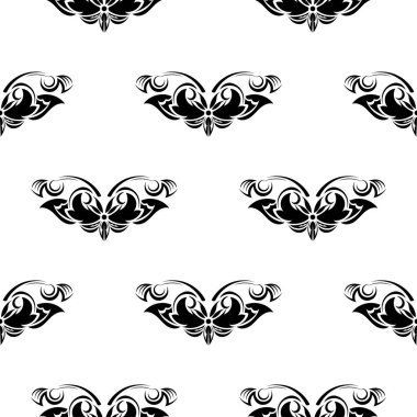 Barok tarzında monogramlı kusursuz siyah beyaz desenli. Geçmişleri, parmak izleri, giyim ve tekstil için iyi. Vektör illüstrasyonu