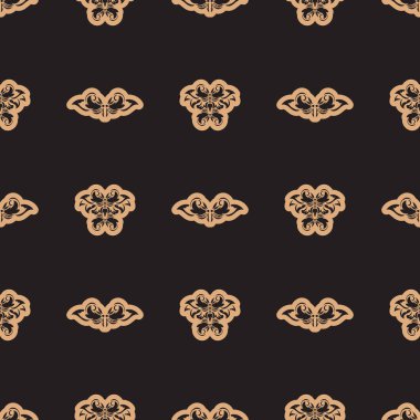 Basit bir şekilde çiçek ve monogramlı kusursuz lüks desen. Menüler, kartpostallar, duvar resimleri ve kumaşlar için iyi. Vektör illüstrasyonu