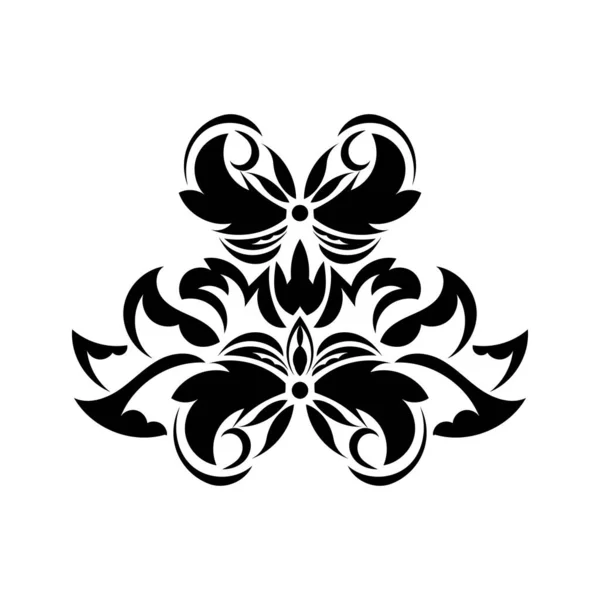 Vintage Barroco Victoriano Marco Borde Monograma Ornamento Floral Tatuaje Blanco — Archivo Imágenes Vectoriales