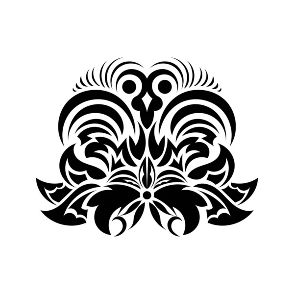Zabytkowy Barokowy Wiktoriański Ramka Granica Monogram Kwiatowy Ozdoba Tatuaż Czarny — Wektor stockowy
