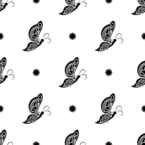 Kelebeklerle kusursuz desen. Barok desenler. Menüler, kartpostallar, ambalaj kağıtları ve arka planlar için iyi. Vektör illüstrasyonu.