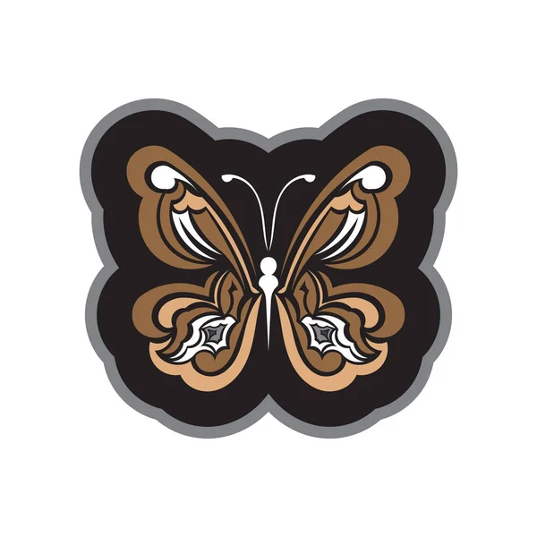 Schmetterlingsornament Stil Des Barock Gut Für Logos Drucke Und Postkarten — Stockvektor
