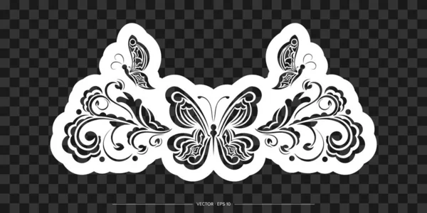 Decoratieve Bloemen Ornament Met Vlinder Element Voor Design Goed Voor — Stockvector