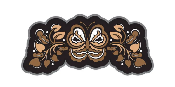 Декоративний Квітковий Орнамент Метеликом Добре Підходить Логотипів Футболок Принтів Листівок — стоковий вектор
