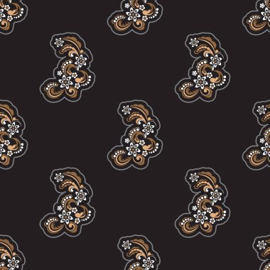 Kusursuz desenli, antika süslemeli. Giysiler ve tekstil için iyi. Vektör illüstrasyonu.