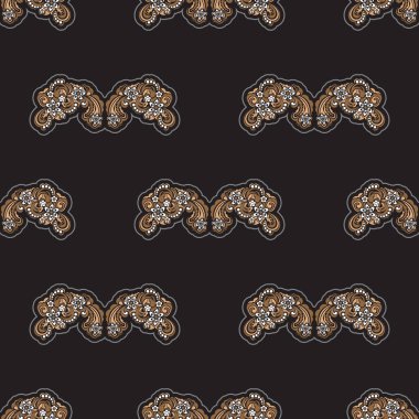 Kusursuz desenli, antika süslemeli. Giysiler ve tekstil için iyi. Vektör illüstrasyonu.